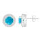 6mm Round Turquoise 1/5 ctw Diamond Rhodium Over Sterling Silver Halo
Stud Earrings
