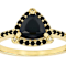Black Spinel And White Diamond Band Ring In 18K Gold Over Sterling
Silver 1.74ctw