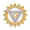 14k Yellow Gold and Rhodium Over 14k Yellow Gold Diamond
Vishuddha/Throat Chakra Chain Slide Pendant