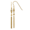 14k Yellow Gold Diamond-Cut Bead and Chain Dangle Earrings