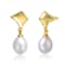 Pear Shape Freshwater Pearl Geometric Drop Earrings In 14K Gold Over
Sterling Silver
