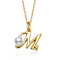 Initial M Pear Shape CZ And White Pearl Pendant Necklace In 14K Gold
Over Brass