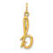 10K Yellow Gold Polished Letter b Initial Charm