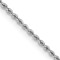 Rhodium Over 14k White Gold 2mm Solid Rope 22 Inch Chain