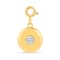Round Diamond Simulant 18K Yellow Gold Over Sterling Silver Circle April
Birthstone Charm