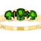 Chrome Diopside Three-Stone Ring In 18K Gold Over Sterling Silver 0.95ctw