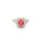 1.78 Cts Rhodochrosite and 0.58 Cts White Diamond Ring in 14K WG
