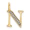 14K Yellow Gold Diamond Letter N Initial Pendant