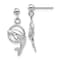 Rhodium Over 14k White Gold Dolphin Dangle Earrings