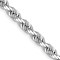 Rhodium Over 14k White Gold 4mm Solid Diamond-Cut Quadruple Rope 24 Inch Chain