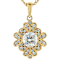 Diamond Simulant Pendant Necklace In 18K Gold Over Sterling Silver 3.92ctw