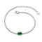 Emerald Color CZ Statement Bracelet In Sterling Silver