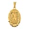 14K Yellow Gold Polished Diamond-cut Lady Of Guadalupe Oval Pendant