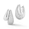 Rachel Zoe Pave Double Teardrop Hoop Earrings in Rhodium Over Sterling Silver