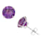 Amethyst Stud Earrings In 10K White Gold 3.4ctw
