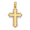 14k Yellow Gold Budded Cross Charm