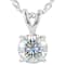 Diamond Simulant Solitaire Pendant Necklace In Sterling Silver 3.00ct