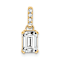 10k Yellow Gold 1 cttw White Topaz and Accent Diamond Pendant