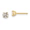 14K Yellow Gold 4mm Round Cubic Zirconia Basket Set Stud Earrings
