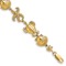 14k Yellow Gold Polished and Textured Turtle, Shell and Starfish Link Bracelet