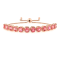 Lab Created Peach Padparadscha Sapphire 18K Rose Gold Over Sterling
Silver Halo Tennis Bracelet