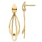 14K Yellow Gold Polished and Brushed Post Dangle Earrings