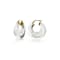 14K Yellow Gold Over Sterling Silver Clear Chunky Graduated Acrylic Hoops
