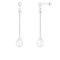 White Cultured Freshwater Pearl Rhodium Over Sterling Silver 7-8mm Drop Earrings