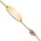 14k Yellow Gold Children's Enamel Butterfly ID Bracelet