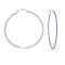 Blue Cubic Zirconia, Slim Large Hoop Earrings