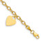 10k Yellow Gold Cable Link Anklet with Dangle Heart Charm