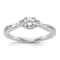 Rhodium Over 14K White Gold Lab Grown Diamond VS/SI GH, 3-Stone Complete
Engagement Ring 0.617ctw