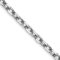 Rhodium Over 14k White Gold 2.2mm Solid Diamond-Cut Round Open Link
Cable 18 Inch Chain