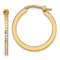 14k Yellow Gold 13/16" Polished Cubic Zirconia Small Hoop Earrings