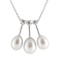 6-8mm Drop White Cultured Freshwater Pearl and CZ Rhodium Over Sterling
Silver Pendant