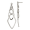 Sterling Silver Polished Geometric Post Dangle Earrings