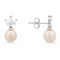 7mm Cultured Freshwater Pearl And White Cubic Zirconia Rhodium Over
Sterling Silver Earrings 0.55ctw