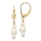 10k Yellow Gold 3-3.5mm and 5-5.5mm Semi-Round Freshwater Cultured Pearl
Dangle Earrings