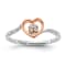 14K Two-tone White and Rose Gold First Promise Heart Cluster Diamond
Promise/Engagement Ring 0.11ctw