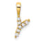 14K Yellow Gold Lab Grown Diamond Letter Y Initial Pendant