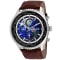 Seapro Men's Meridian World Timer GMT Blue Dial, Black Bezel, Brown
Leather Strap Watch