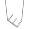 Rhodium Over 14k White Gold Sideways Diamond Initial E Pendant Cable
Link 18 Inch Necklace