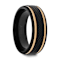 BAROQUE Black Titanium Diamond Pattern Brushed Finish Men’s Wedding Ring
with Milgrain Grooves 8mm