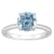 8mm Round Sky Blue Topaz With Diamond Accents Rhodium Over Sterling
Silver Hidden Halo Ring