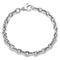 Rhodium Over 14k White Gold 7mm Polished Fancy Link Bracelet