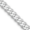 Rhodium Over 14k White Gold 4.75mm Solid Flat Beveled Curb 22 Inch Chain