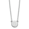 Rhodium Over Sterling Silver Tiny Circle Block Letter G Initial Necklace
