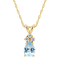 7x5mm Pear Shape Aquamarine with Diamond Accents 14k Yellow Gold Pendant
With Chain