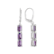 Amethyst Rectangular Octagonal Drop Earrings In Sterling Silver 2.97ctw