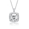 Square CZ Solitaire Pendant In Sterling Silver
